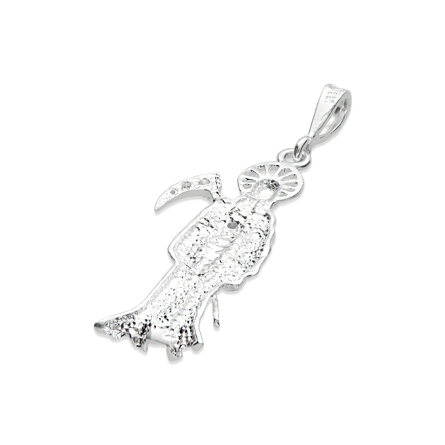 LPDJ030 Dije Santa Muerte Resplandor Plata .925 Con Zirconia Taxco MLM755753338