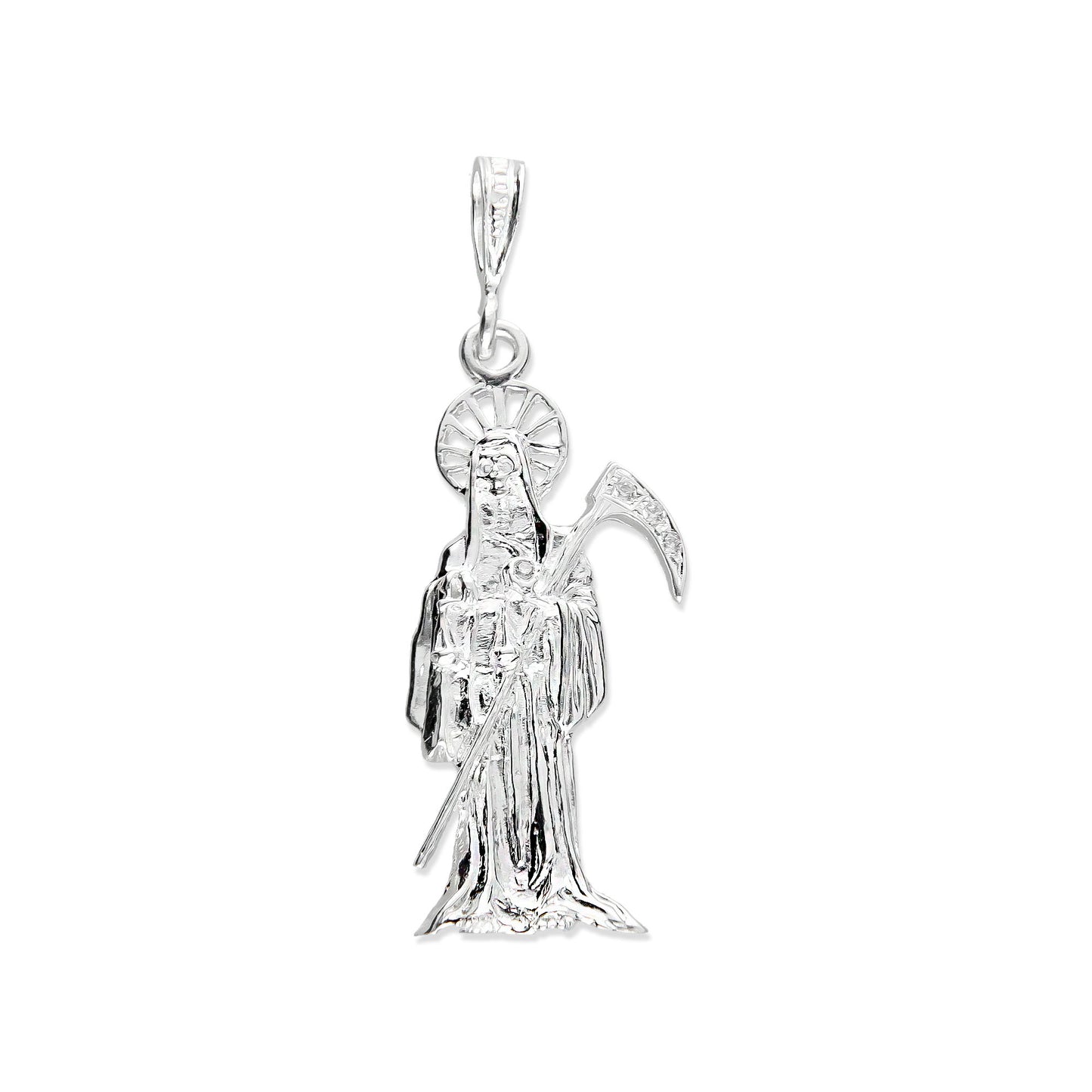 LPDJ030 Dije Santa Muerte Resplandor Plata .925 Con Zirconia Taxco MLM755753338