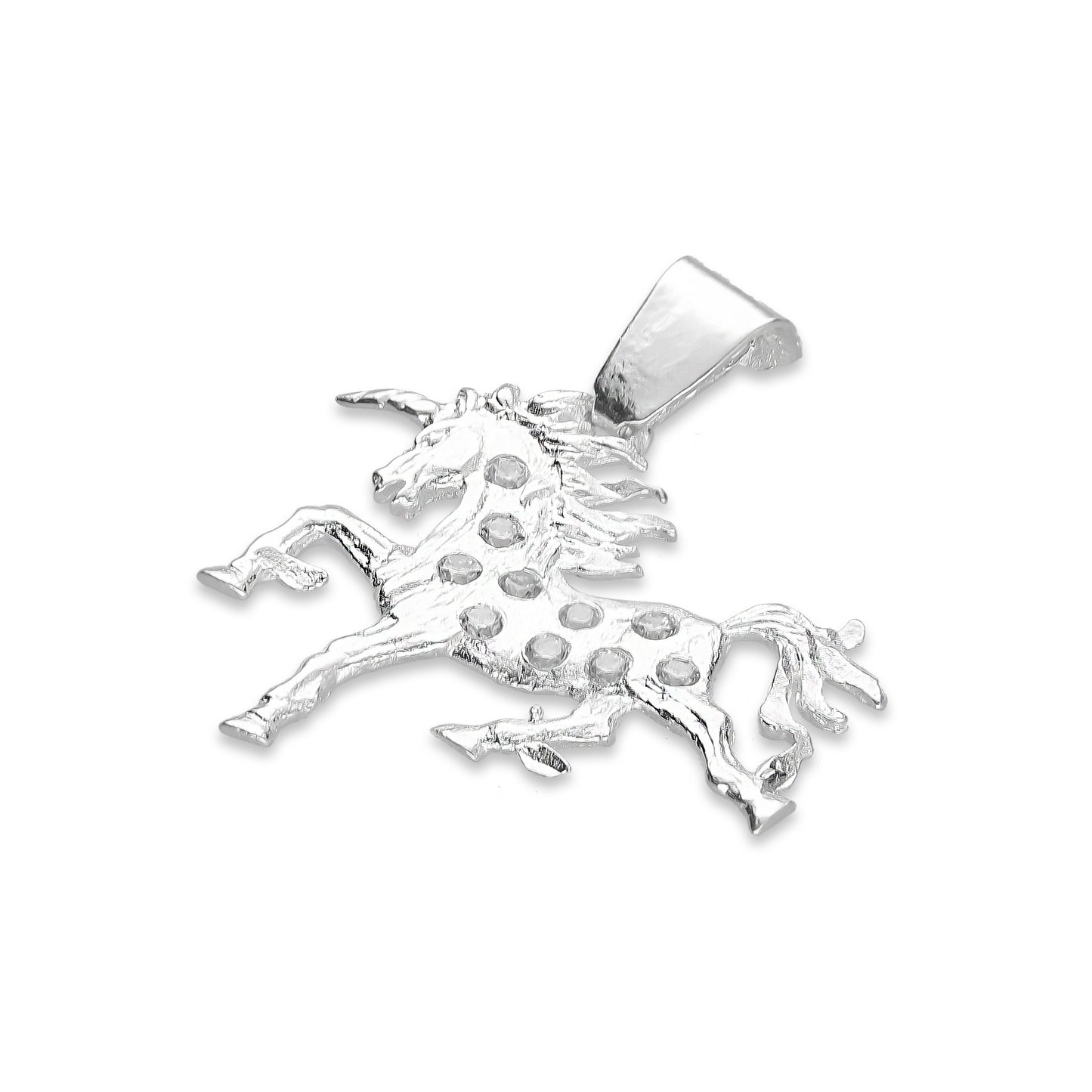 LPDJ032 Dije Unicornio Fuego En Plata .925 Con Zirconia Taxco Gro MLM814847665