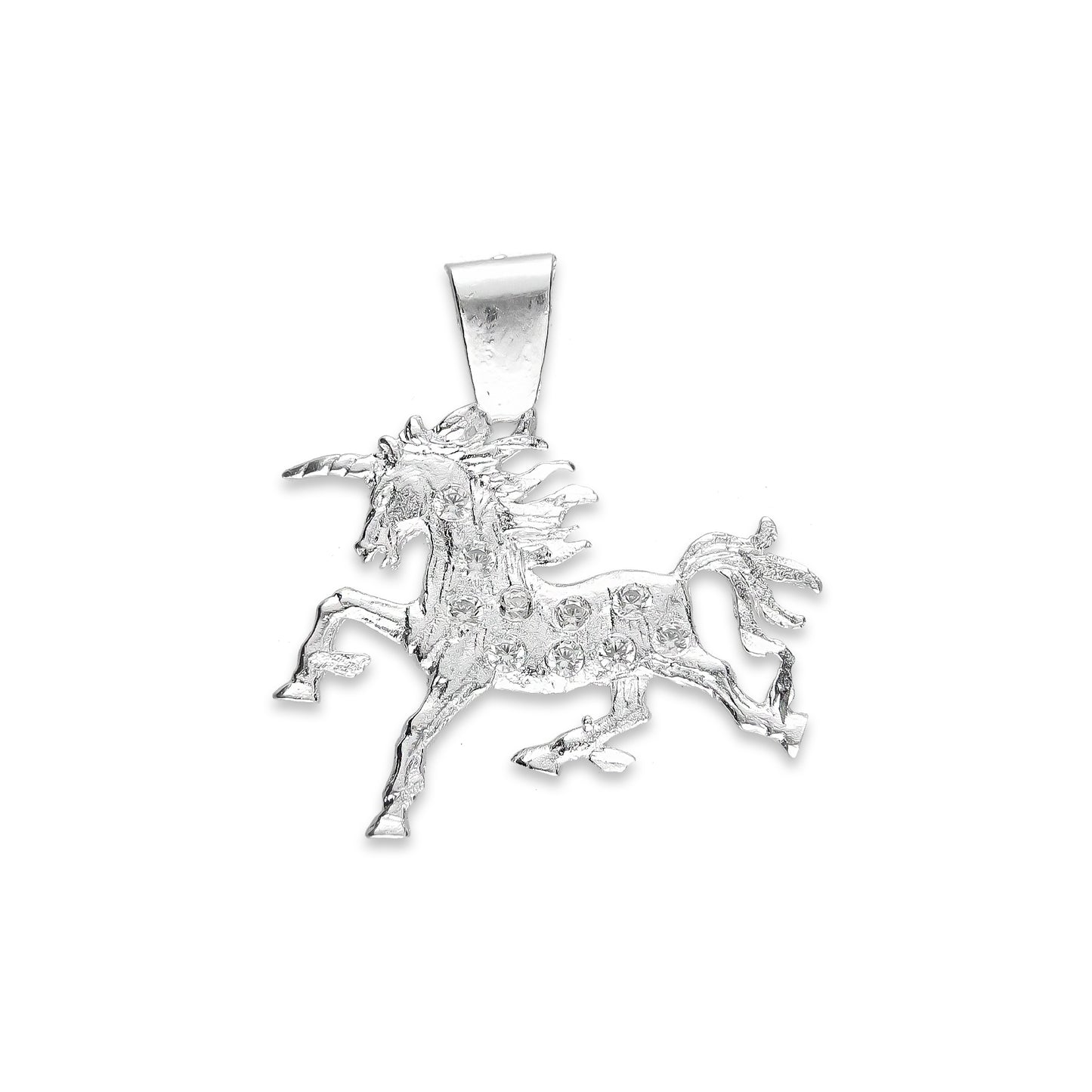 LPDJ032 Dije Unicornio Fuego En Plata .925 Con Zirconia Taxco Gro MLM814847665