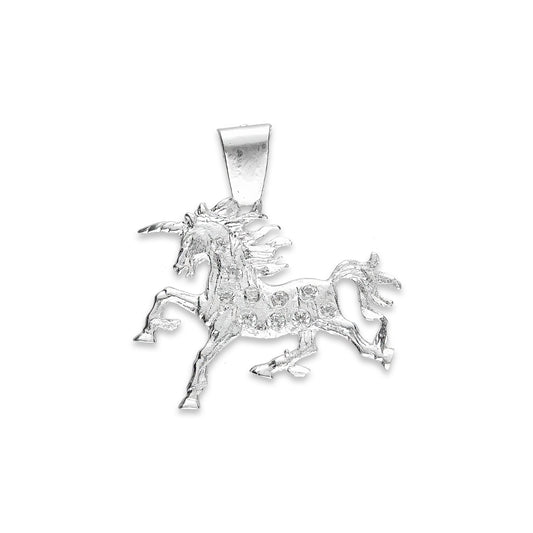 LPDJ032 Dije Unicornio Fuego En Plata .925 Con Zirconia Taxco Gro MLM814847665