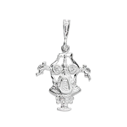 LPDJ034 Dije Virgen San Juan De Los Lagos Con Zirconia En Plata .925 MLM816815484