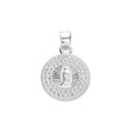 LPDJ047 Medalla Virgen Red Bisel Gde En Plata .925 Con Zirconia 814865505