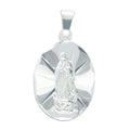 LPDJ049 Medalla Virgen Oval Bisel Diamantada En Plata .925 814869133