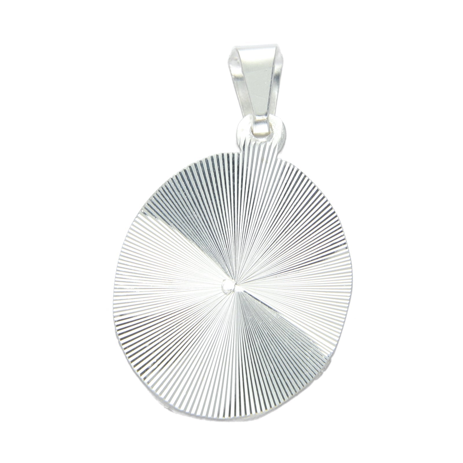 LPDJ049 Medalla Virgen Oval Bisel Diamantada En Plata .925 814869133