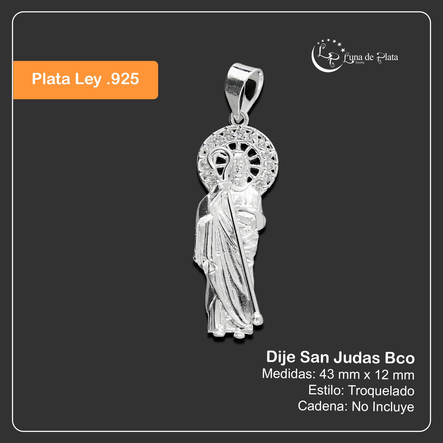 LPDJ052 Dije San Judas Bco Plata Ley .925 Taxco Gro 1345655931