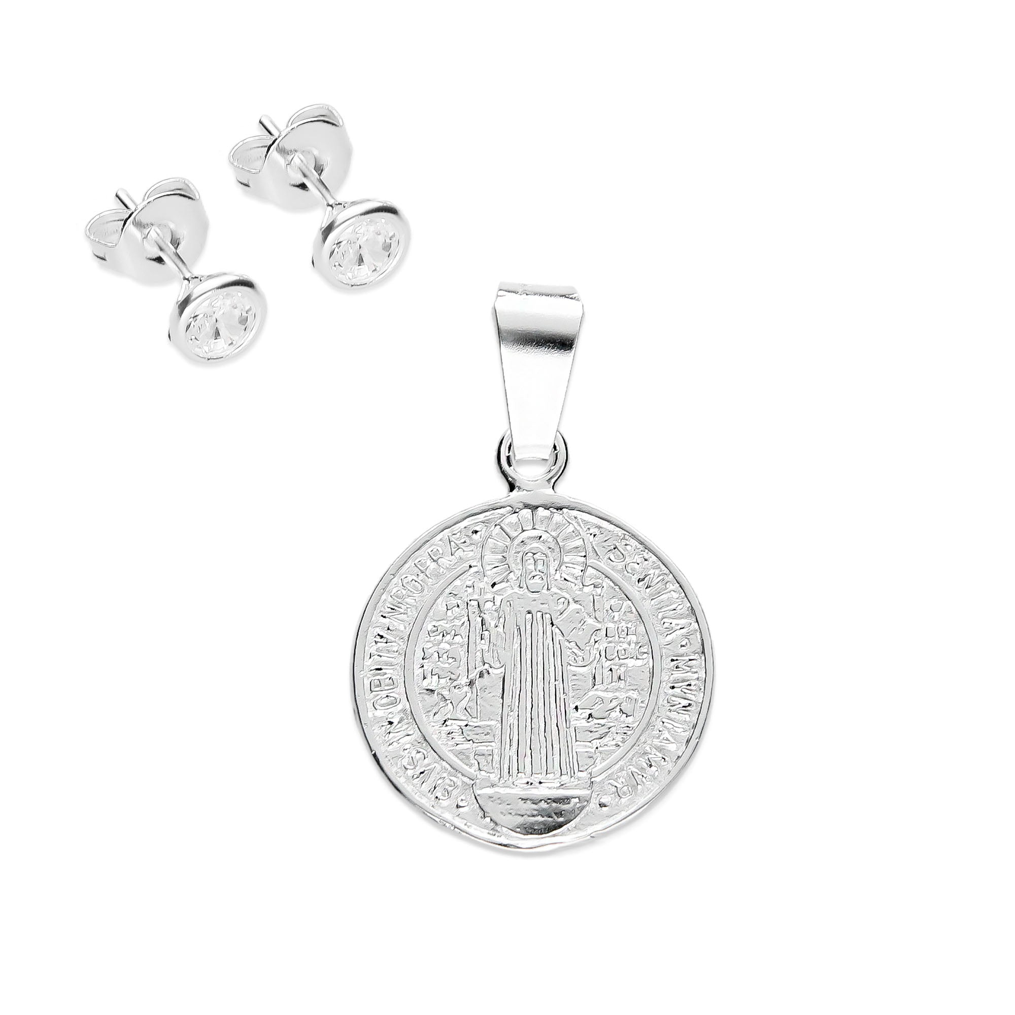LPDJ077 Medalla San Benito 1.7 x 2.4 cm + Regalo Plata .925 Taxco Gro 1364919843