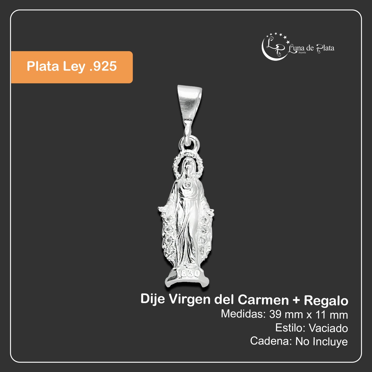 LPDJ079 Dije Virgen del Carmen + Regalo Plata .925 Taxco Gro 1364963511