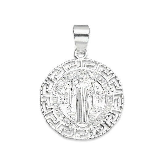 LPDJ100 Medalla San Benito G. 3.0 cm x 2.0 cm Plata .925 Taxco Gro 1385714631