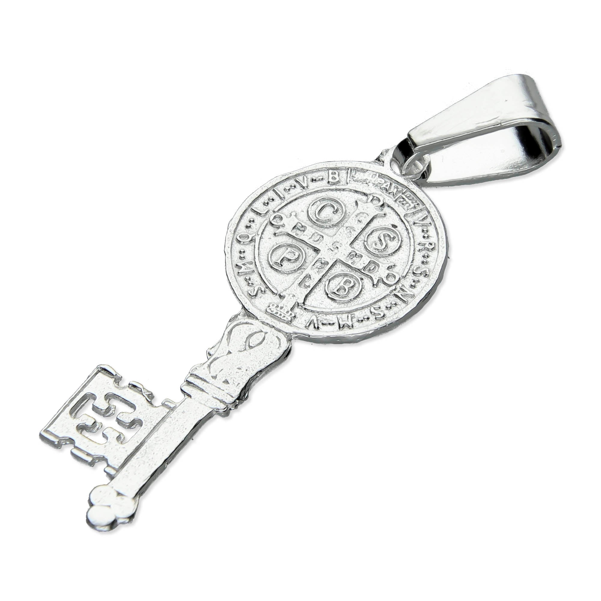LPDJ102 Dije Llave San Benito 3.6 cm x 1.2 cm + Regalo Plata .925 Taxco Gro 1386422002