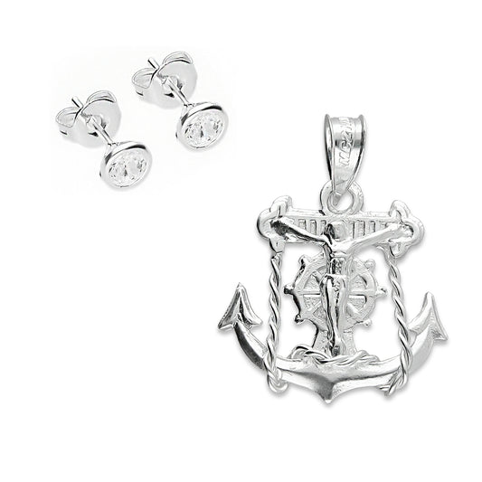 LPDJ114 Dije Ancla Cristo 26 mm x 21 mm + Regalo Plata .925 Taxco Gro 1396875208