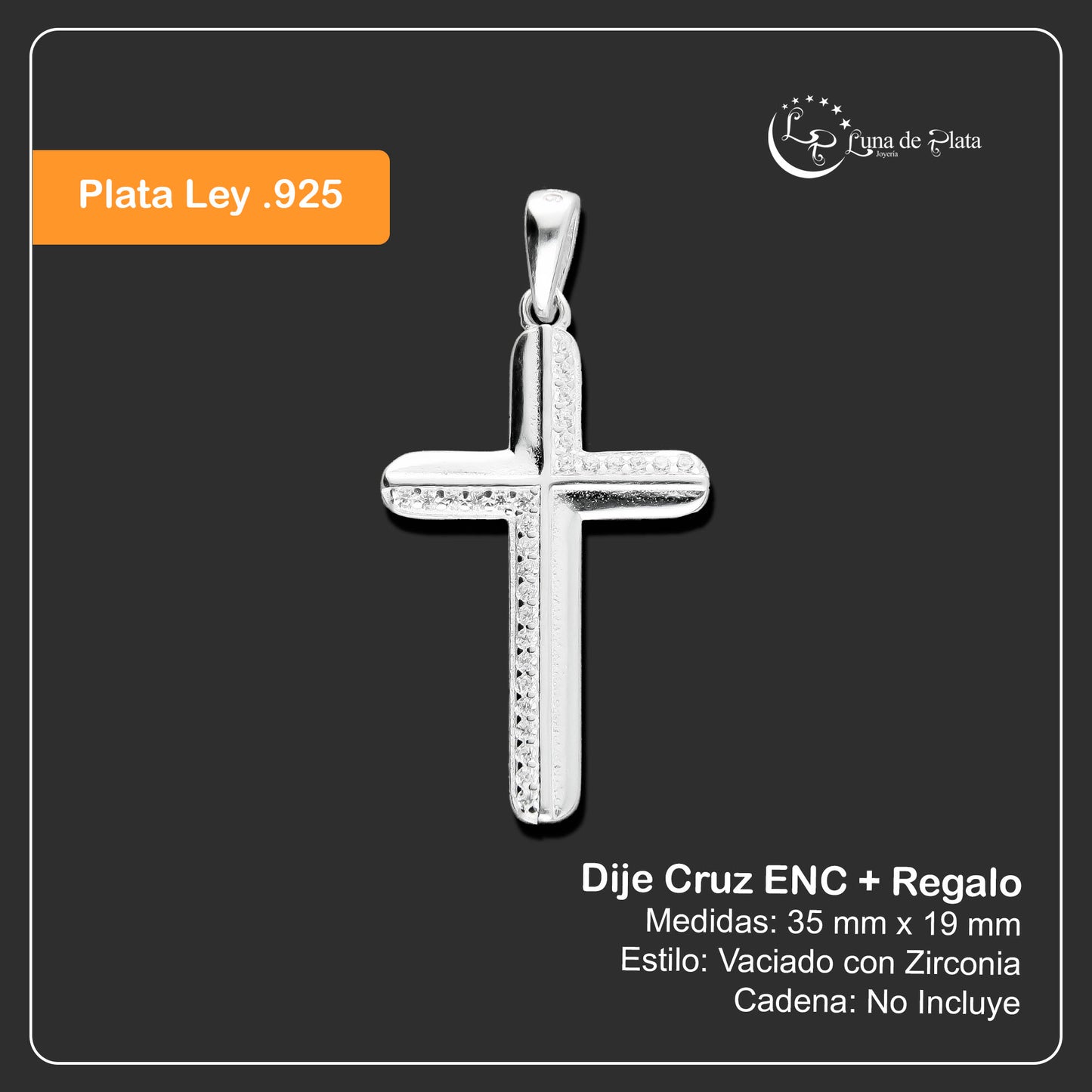 LPDJ127 Dije Cruz ENC + Regalo Plata .925 Taxco Gro 1411455224