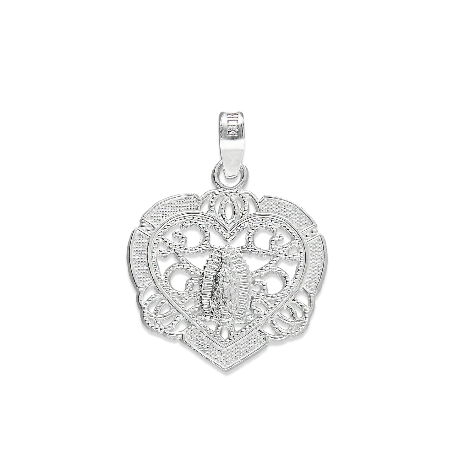 LPDJ172 Dije Corazón Fili Virgen en Plata .925 Taxco, Gro 1820797316