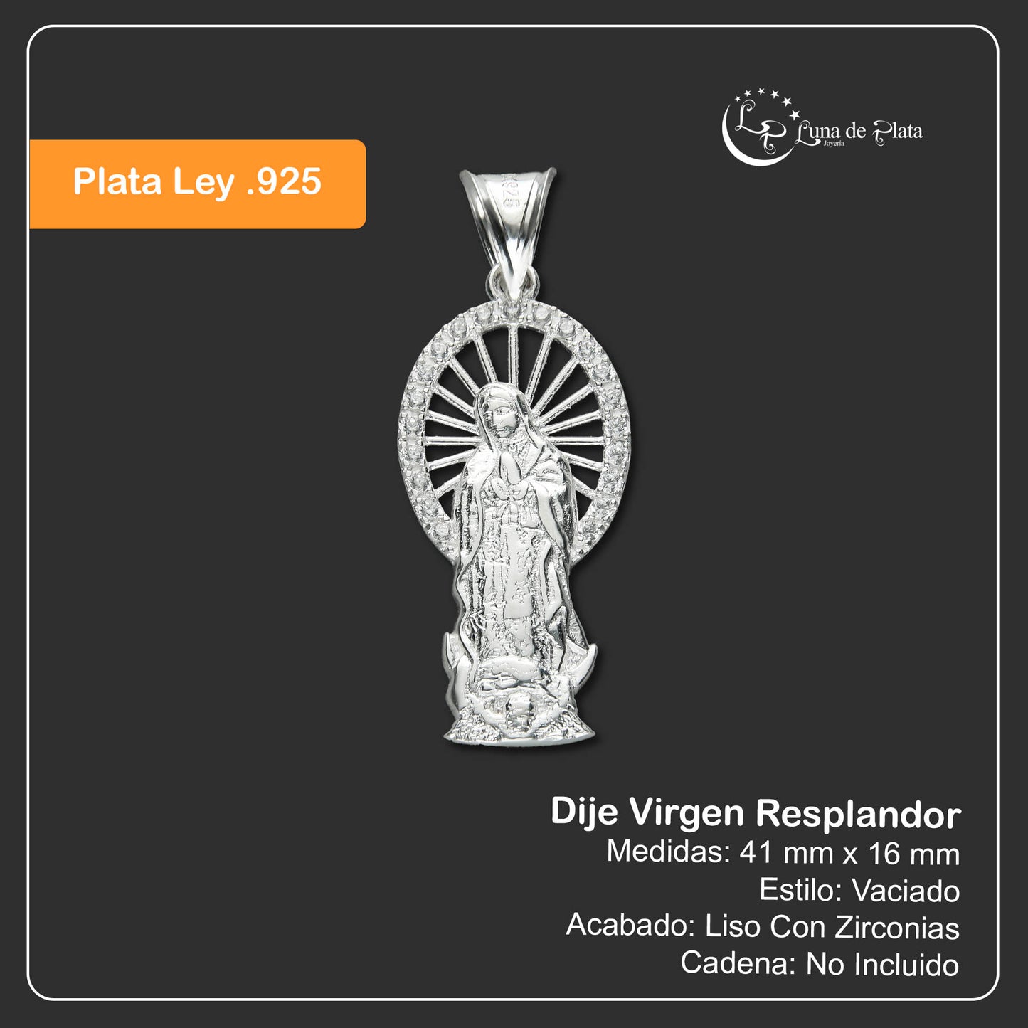 LPDJ173 Dije Virgen Resplandor en Plata.925, Taxco, Gro 2587694544