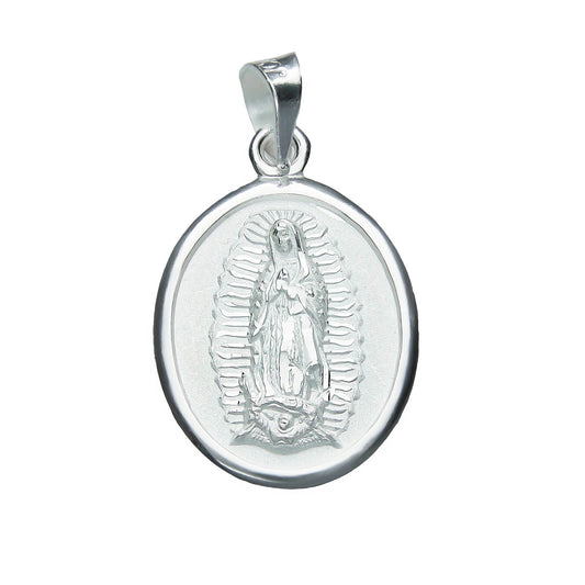 LPDJ178 Medalla Oval Virgen Mate Bisel Especial En Plata .925 1956043853