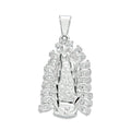 LPDJ198 Dije Virgen Bulto 3D con Zirconias En Plata Fina .925 2587700364