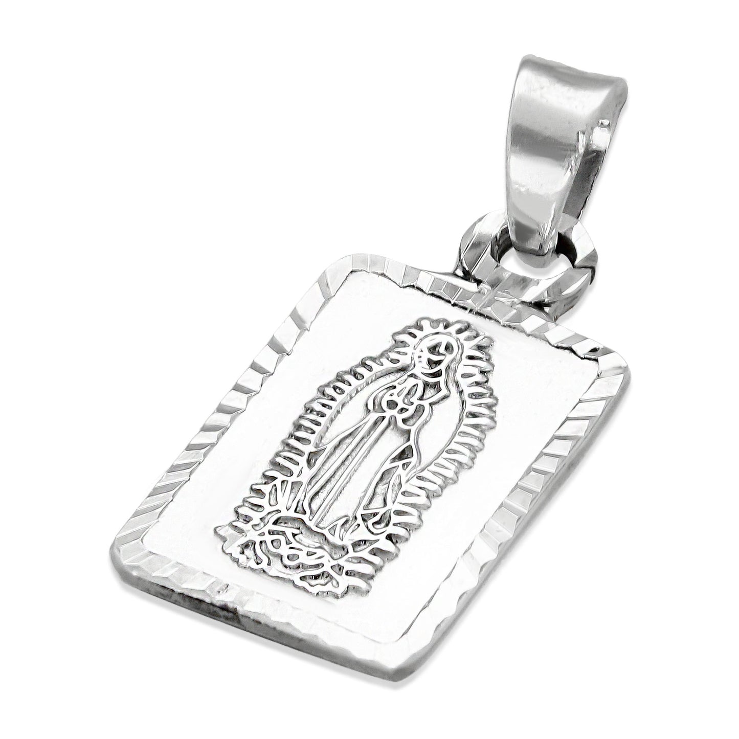 LPDJ219 Medalla Rectangular Virgen de Guadalupe Plata .925 Taxco Gro 2886377004