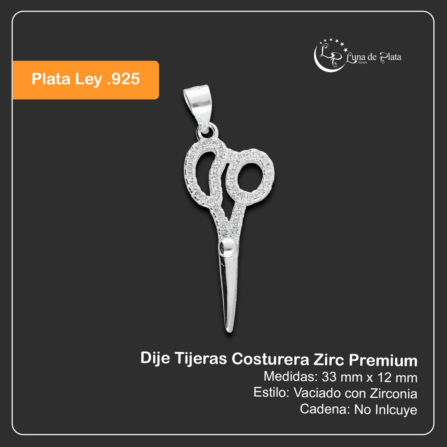 LPDJ232 Dije Tijeras Costurera Zirc Premium en Plata .925 Taxco Gro 2067957693