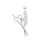 LPDJ233 Dije Peine y Tijeras Estilista 1Z Premium Plata .925 Taxco Gro 2068022381