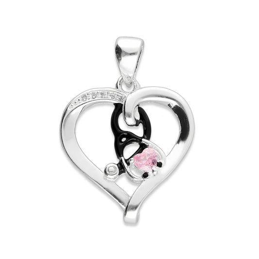 LPDJ236 Dije Estetoscopio Corazón Medicina Premium Plata .925 Taxco 2067953875