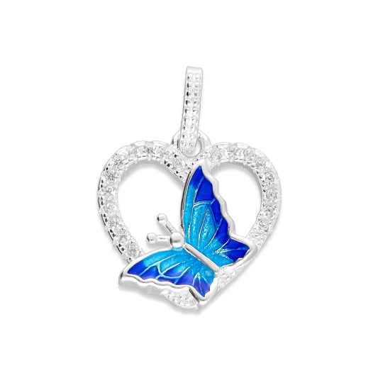 LPDJ239 Dije Corazón con Mariposa A A Premium Plata .925 Taxco 2067992881