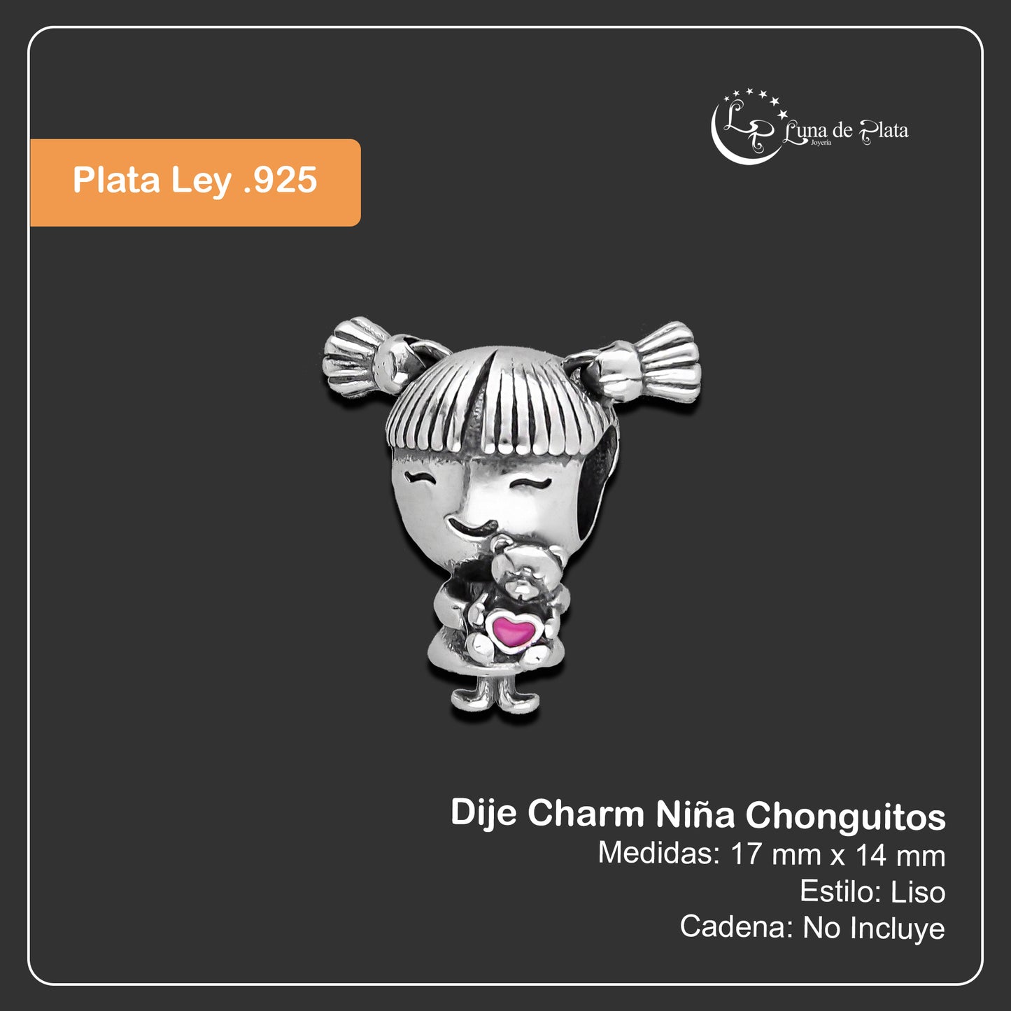 LPDJ251 Dije Charm Niña Chonguitos en Plata .925 Taxco Gro