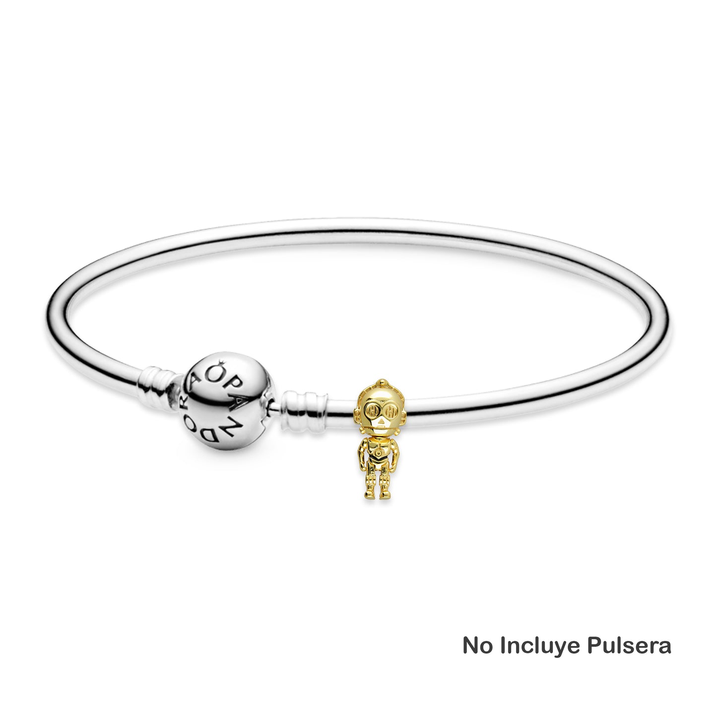 LPDJ265 Dije Charm C3PO Galaxias Dorada en Plata .925 Taxco Gro