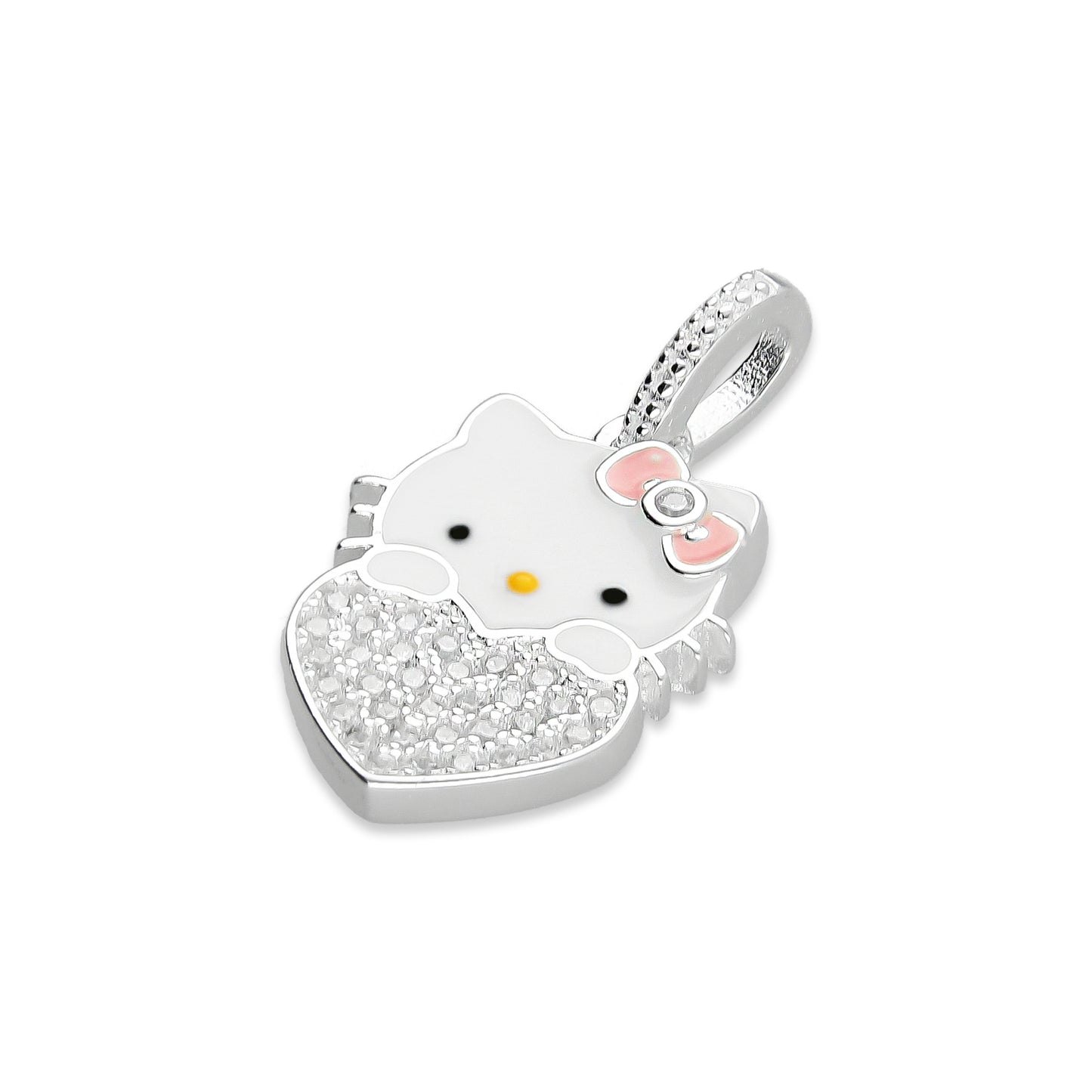 LPDJ267 Dije Kitty Esmalte Pavé en Plata .925 Taxco Gro 3298276932