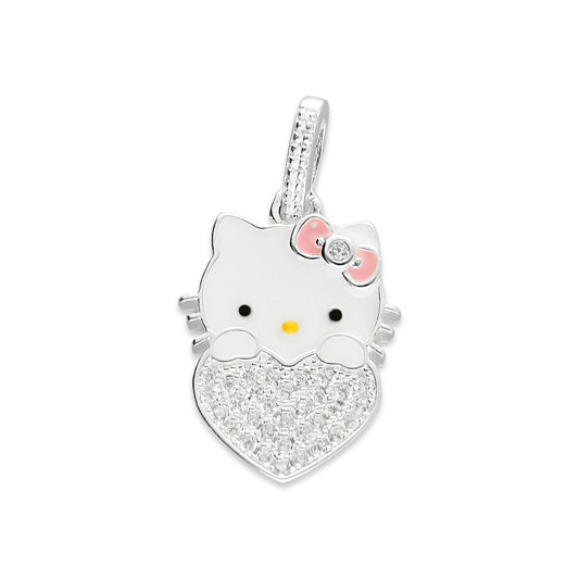 LPDJ267 Dije Kitty Esmalte Pavé en Plata .925 Taxco Gro 3298276932