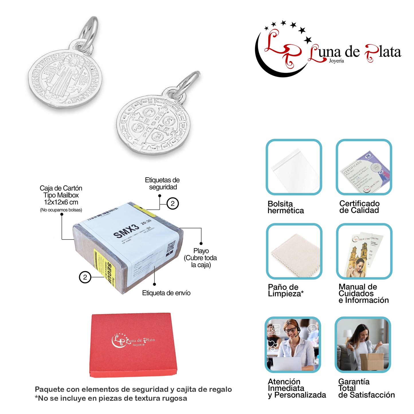 LPDJ280 Dije Medalla San Benito Micro en Plata .925 4429882066