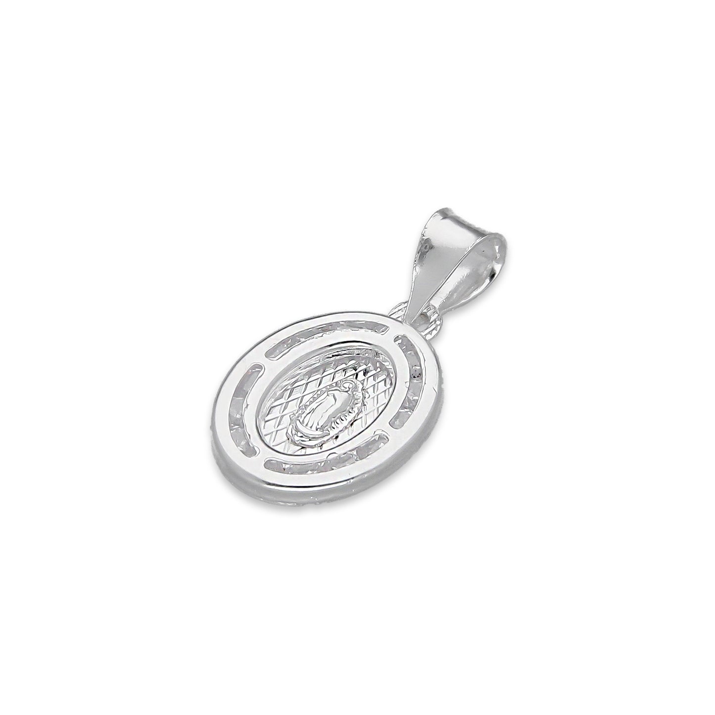 LPDJ281 Dije Medalla Virgen Oval Micro Plata .925 2590806923