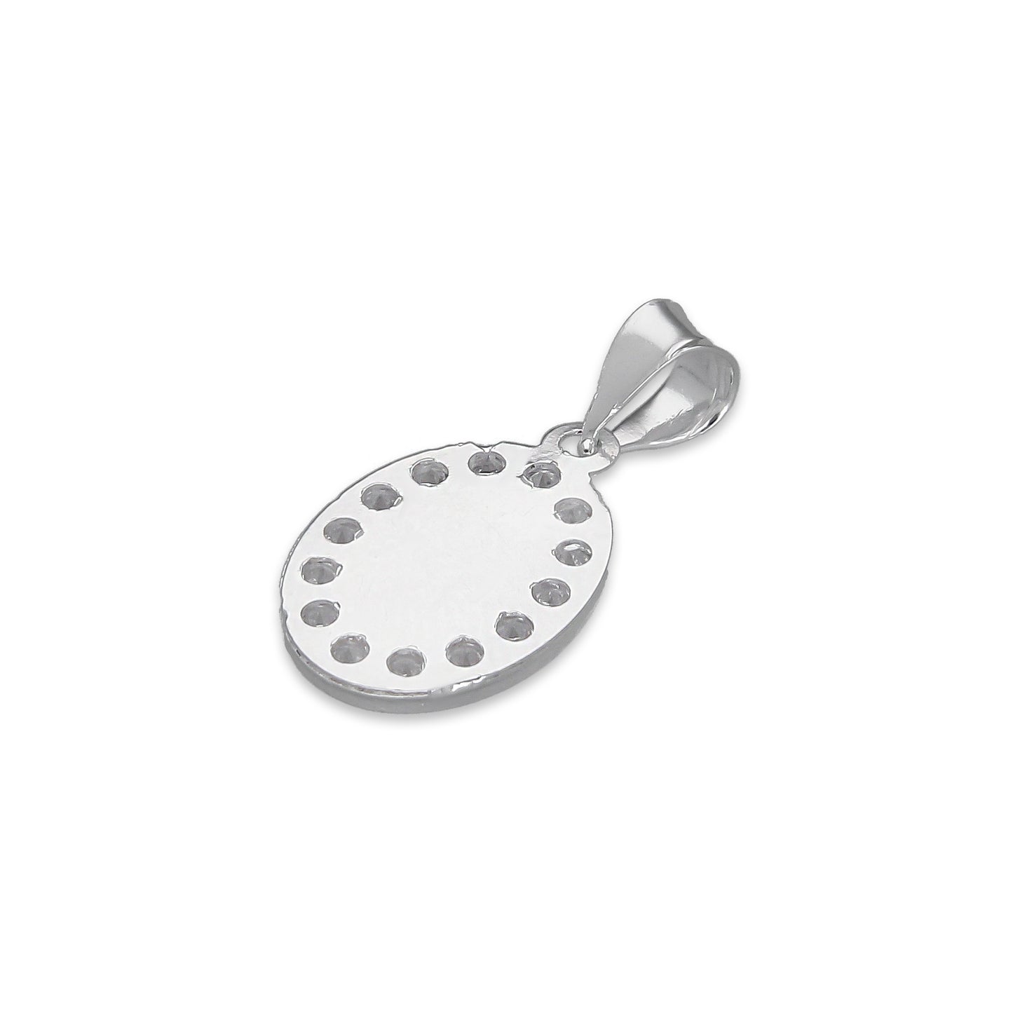 LPDJ281 Dije Medalla Virgen Oval Micro Plata .925 2590806923