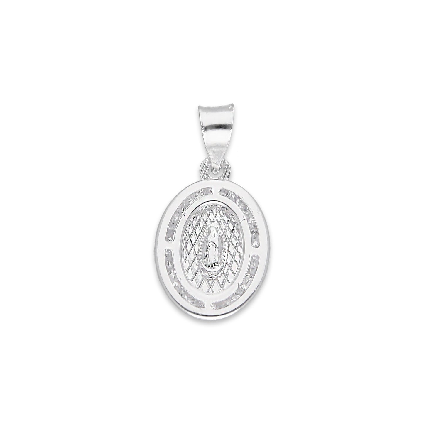 LPDJ281 Dije Medalla Virgen Oval Micro Plata .925 2590806923