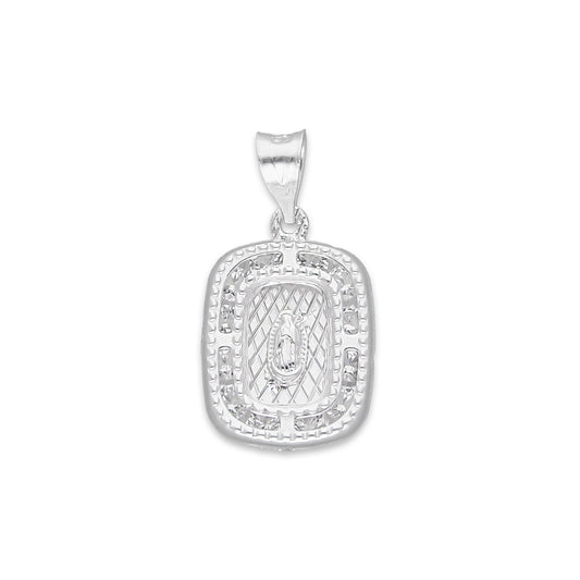 LPDJ282 Dije Medalla Virgen Rectangulo Micro en Plata .925 4429896722