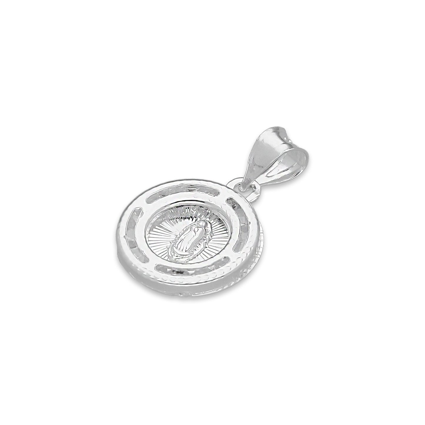 LPDJ283 Dije Medalla Virgen Redonda Micro en Plata .925 2590906215