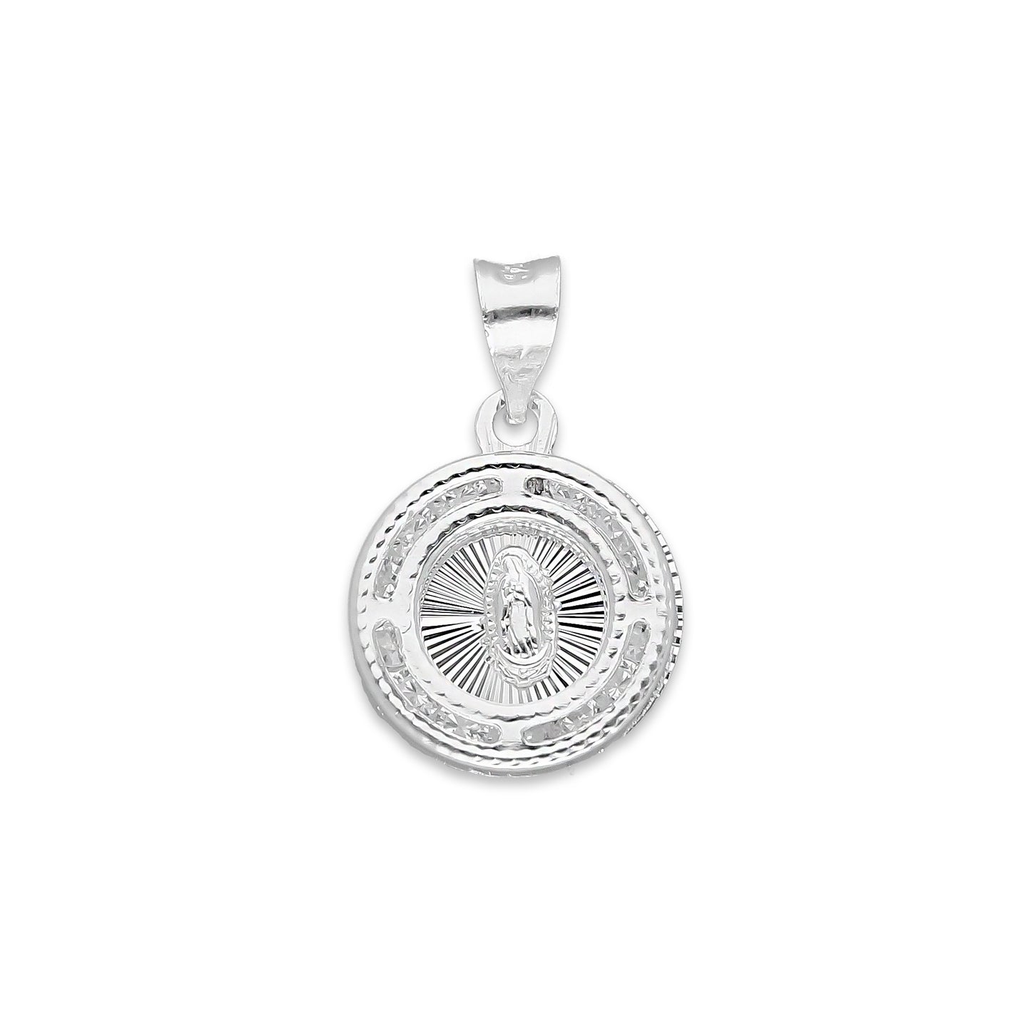 LPDJ283 Dije Medalla Virgen Redonda Micro en Plata .925 2590906215