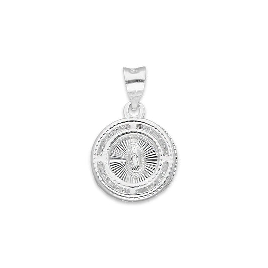 LPDJ283 Dije Medalla Virgen Redonda Micro en Plata .925 2590906215