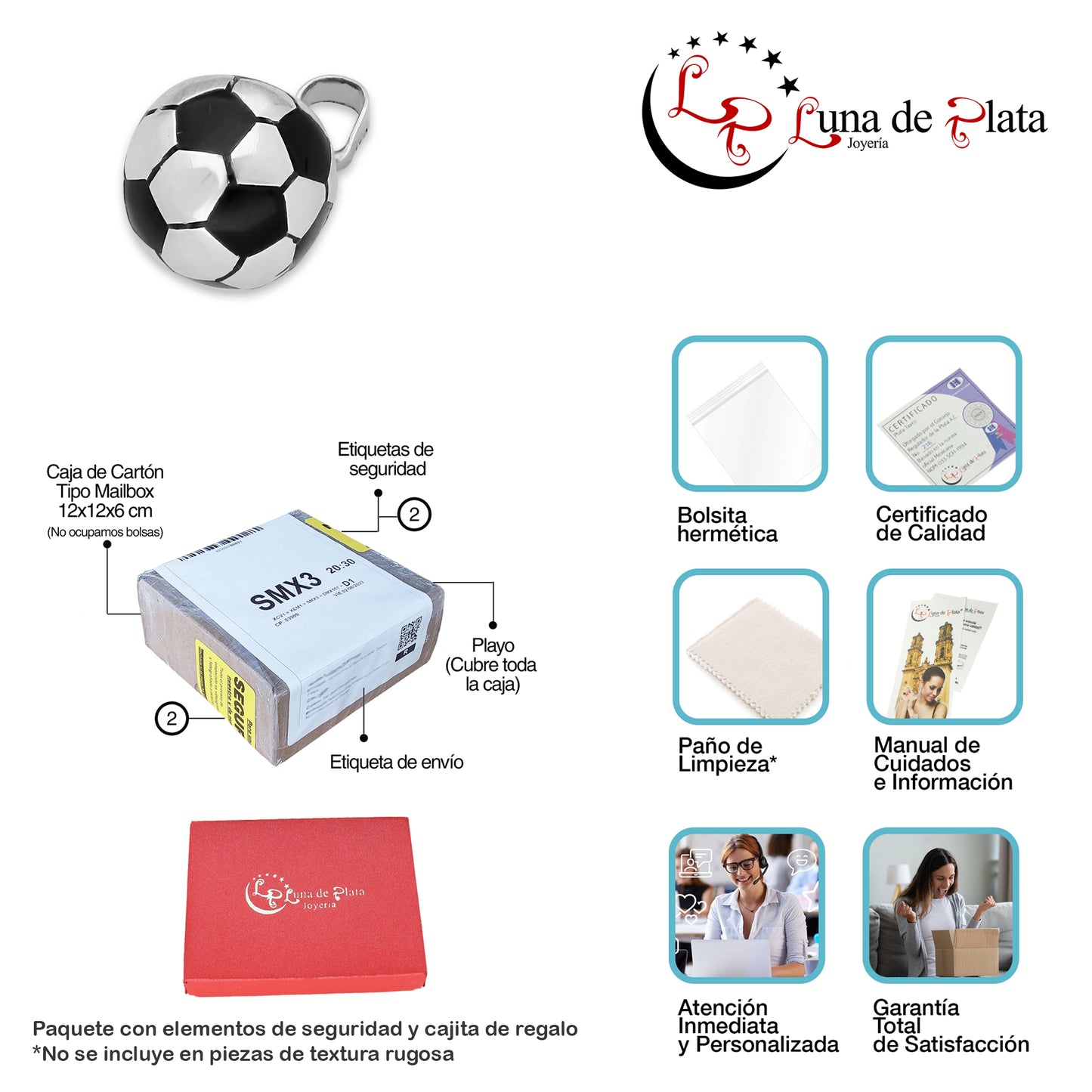 LPDJ284 Dije Balon Futbol Chico Diámetro 1.0 cm en Plata .925 Taxco Gro 4431813490