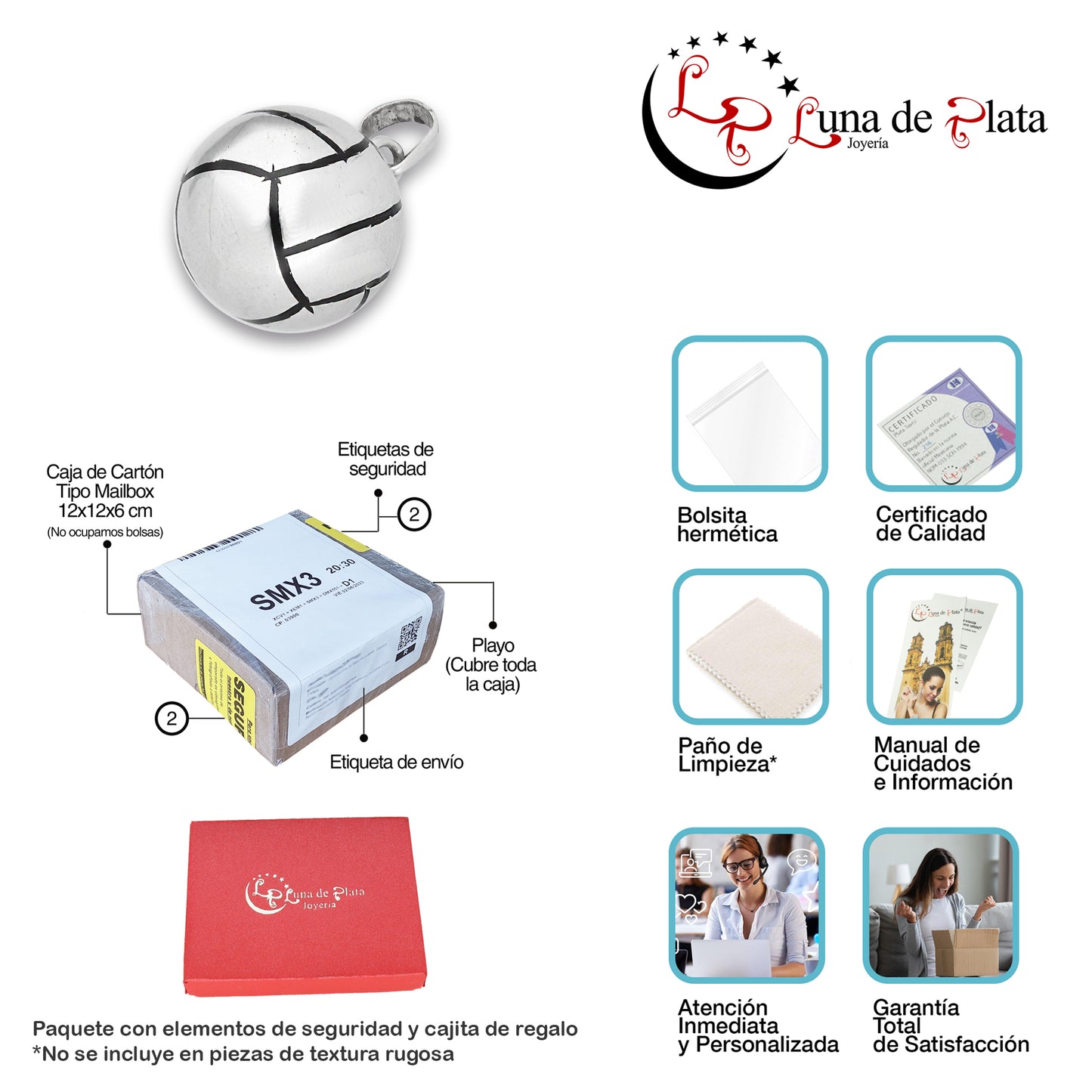 LPDJ287 Dije Balon Voleibol Diámetro 1.5 cm en Plata .925 Taxco Gro 2591039077