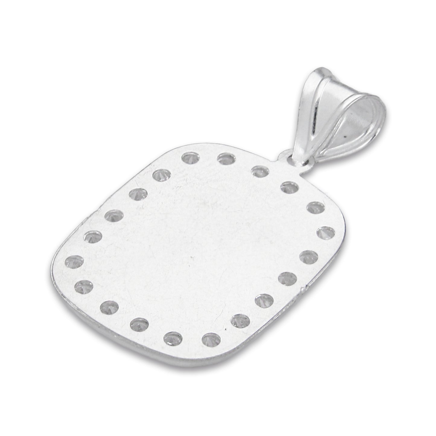 LPDJ290 Dije Medalla Virgen Rectangulo con Grabado Lasser Plata .925 4432344408