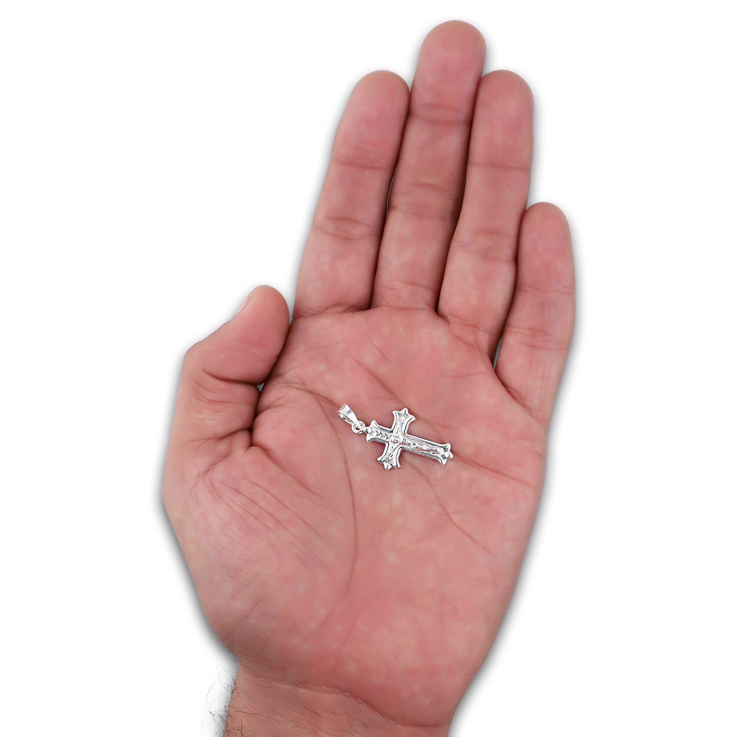 LPDJ293 Dije Crucifijo Punta Triada 1.6 cm x 3.1 cm en Plata .925 4671517260