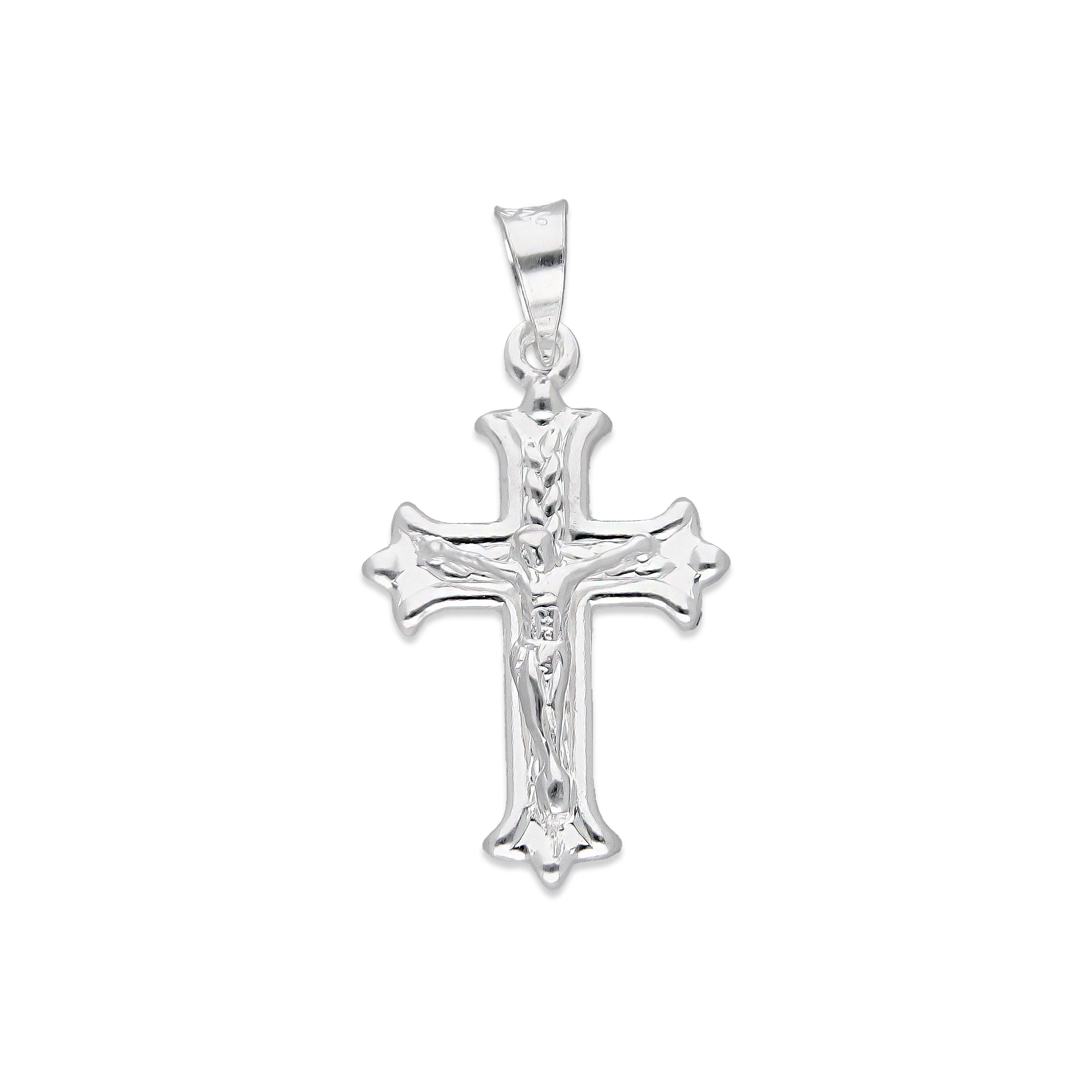LPDJ293 Dije Crucifijo Punta Triada 1.6 cm x 3.1 cm en Plata .925 4671517260