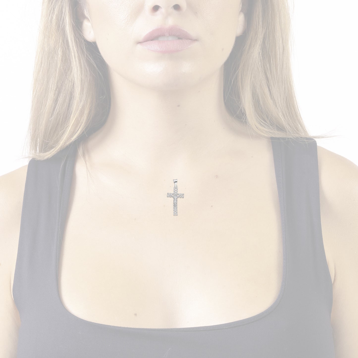 LPDJ294 Dije Crucifijo RLX Chico 1.5 cm x 3.3 cm en Plata .925 4671659672