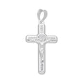 LPDJ295 Dije Crucifijo Base Zirconia 1.6 cm x 3.4 cm en Plata .925 4671556082