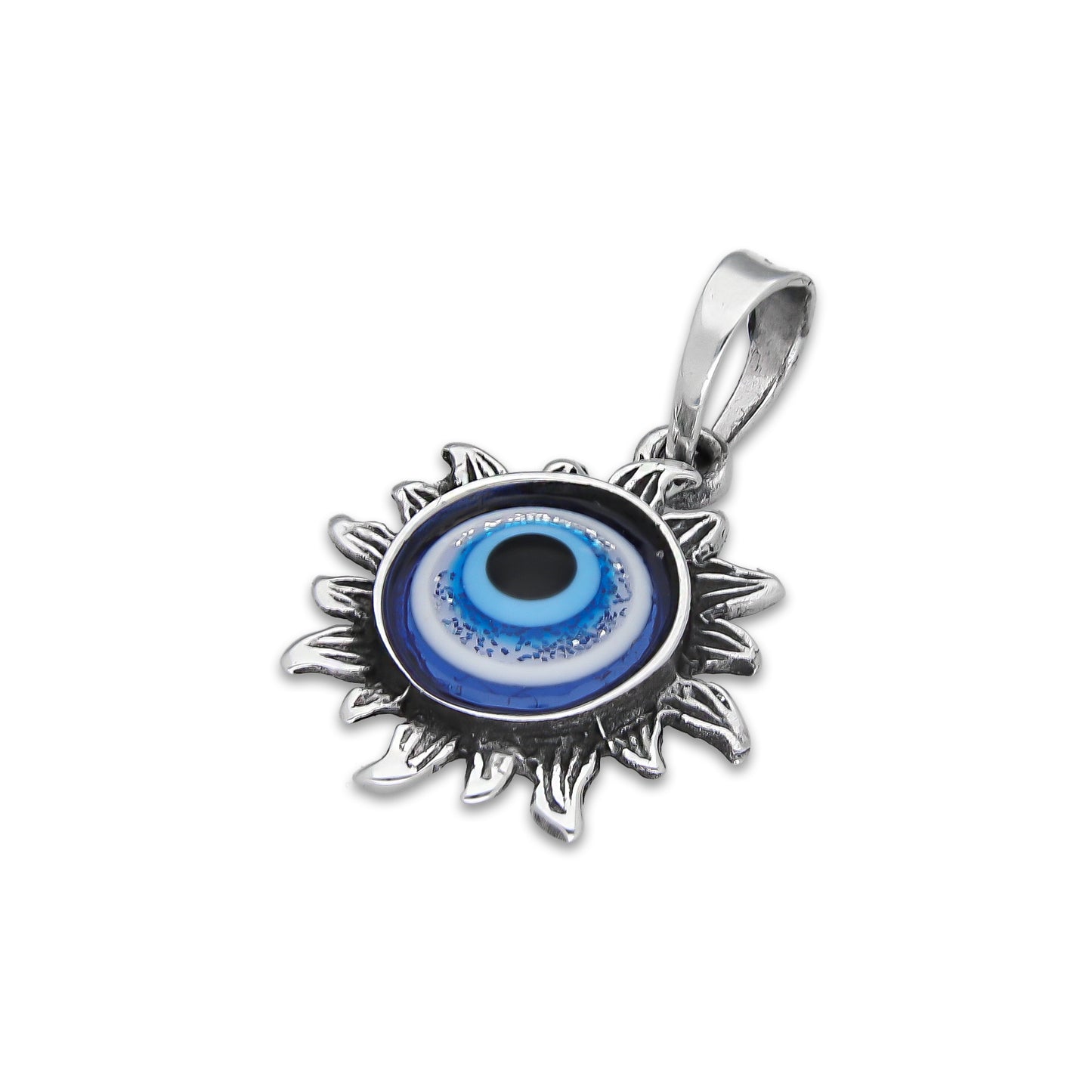 LPDJ300 Dije Ojo Turco Chico Petalos 1.7 cm x 2.6 cm en Plata .925 4671763220