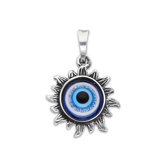 LPDJ300 Dije Ojo Turco Chico Petalos 1.7 cm x 2.6 cm en Plata .925 4671763220