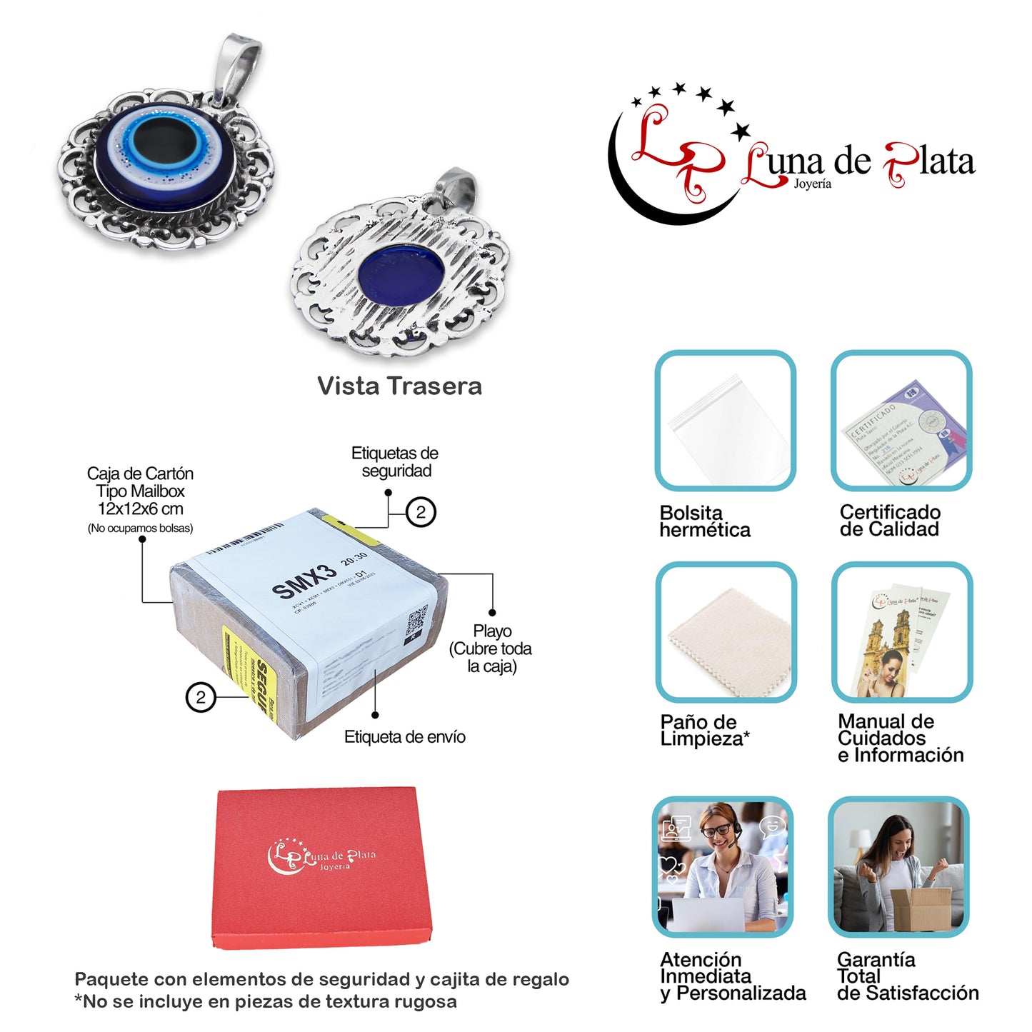 LPDJ301 Dije Ojo Turco Grande Olan 2.2 cm x 3 cm en Plata .925 4671659660