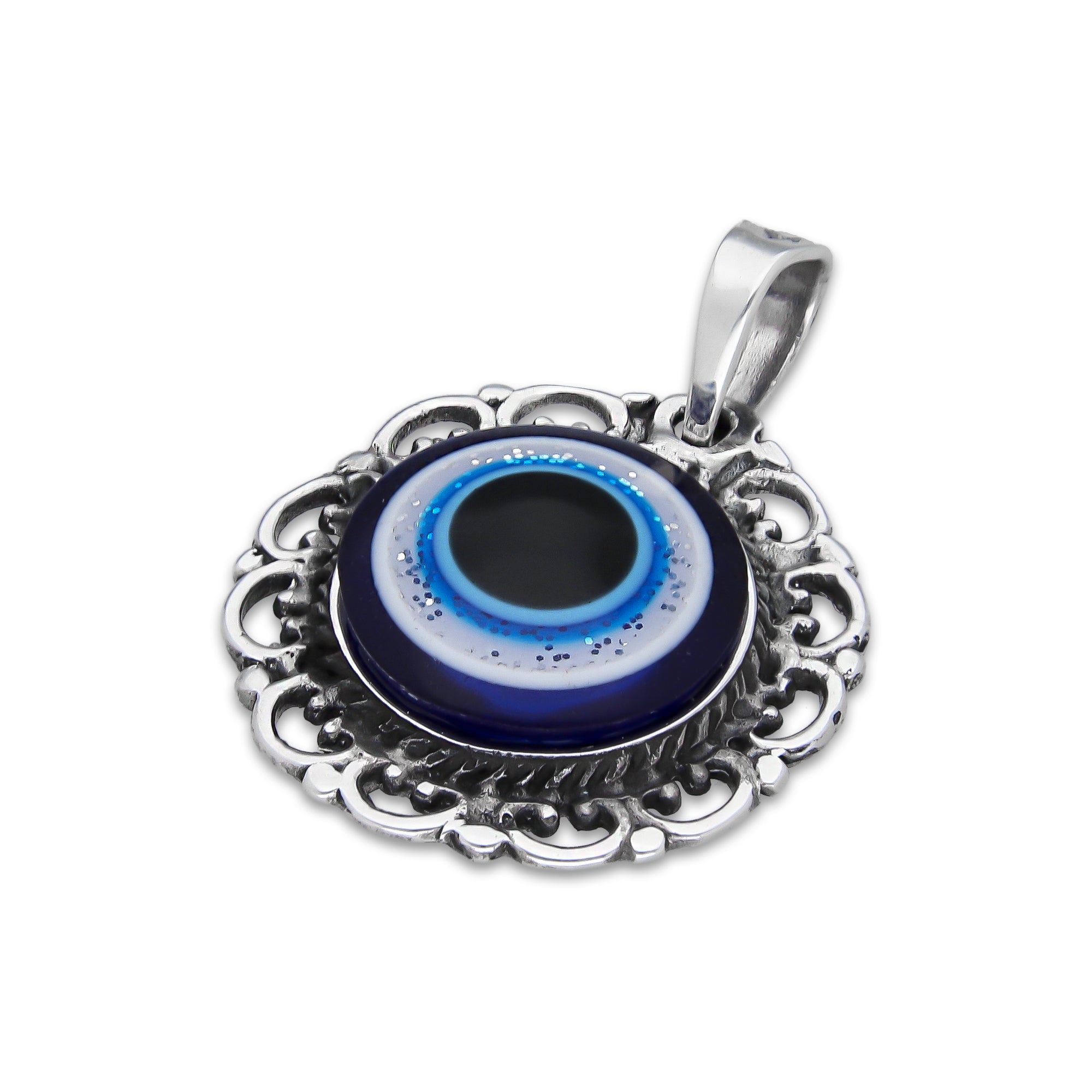 LPDJ301 Dije Ojo Turco Grande Olan 2.2 cm x 3 cm en Plata .925 4671659660