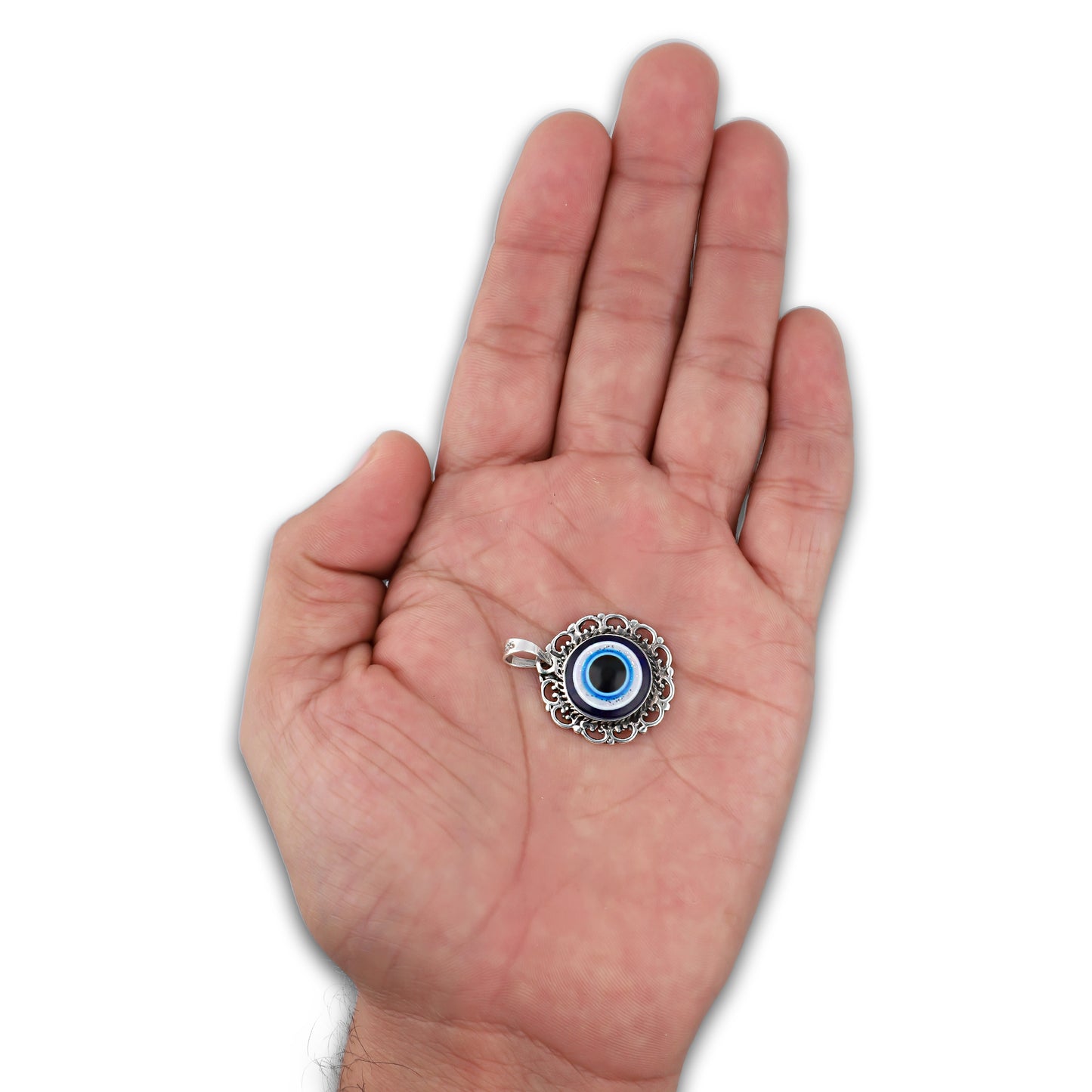 LPDJ301 Dije Ojo Turco Grande Olan 2.2 cm x 3 cm en Plata .925 4671659660