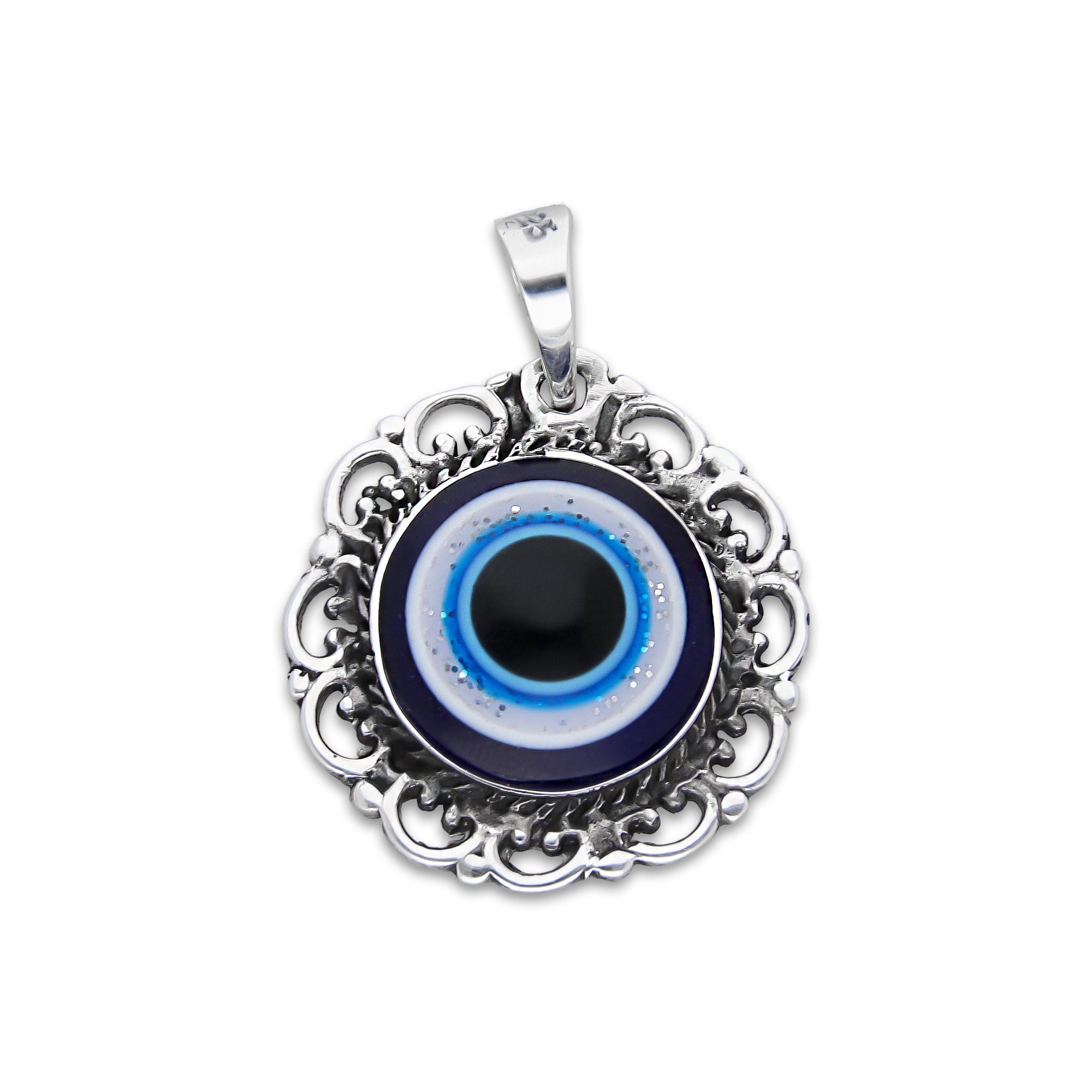LPDJ301 Dije Ojo Turco Grande Olan 2.2 cm x 3 cm en Plata .925 4671659660